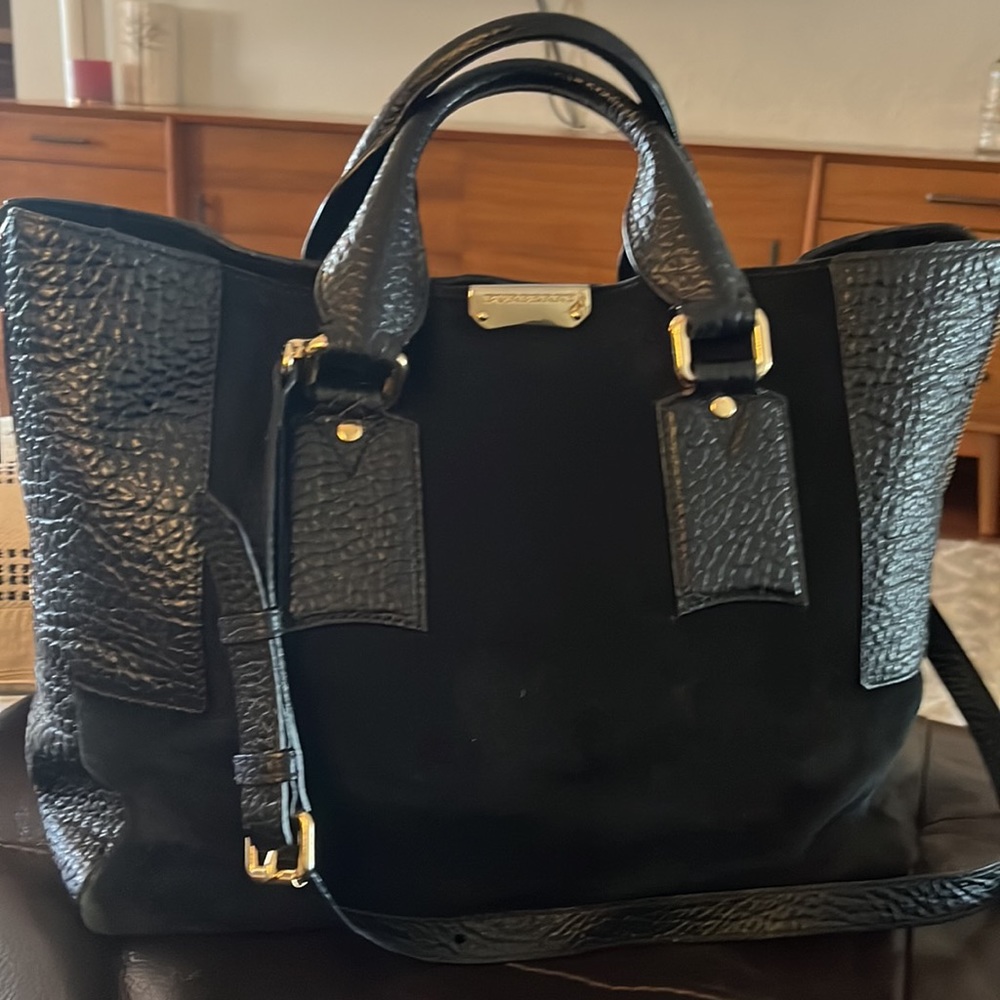 BURBERRY Black Tote/Crossbody Bag - Rare Find! Priced to Sell!